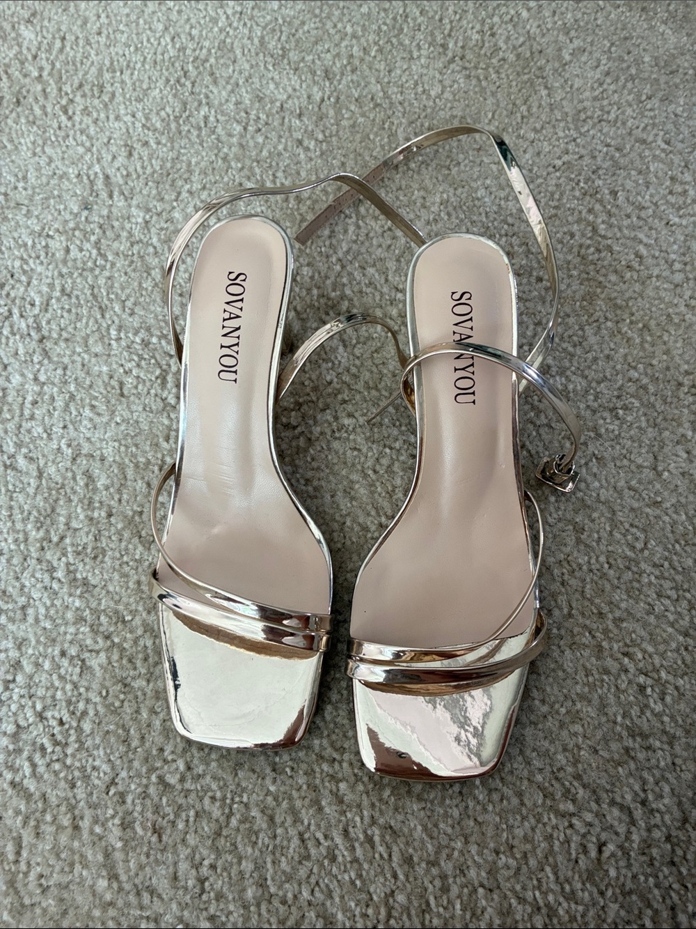 Amazon Rose Gold Strappy Heeled Sandals